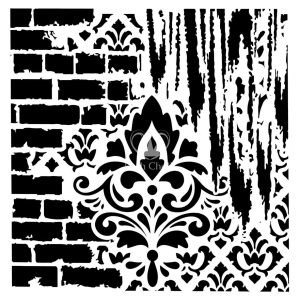 Posh Chalk Distressed Damask Stencil 30x30cm (PCS075)